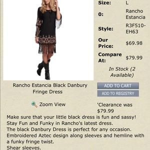 Rancho estancia dress NWT